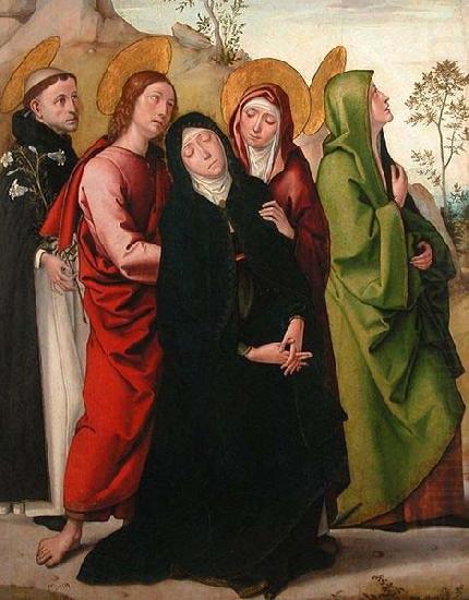 The Virgin, Saint John the Evangelist, two female saints and Saint Dominic de Guzman., Juan de Borgona